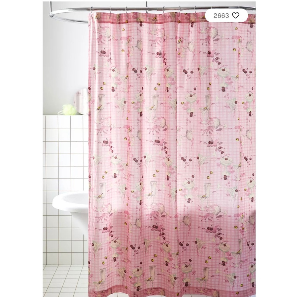 Urban Outfitters Gingham Martini Shower Curtain | NWT